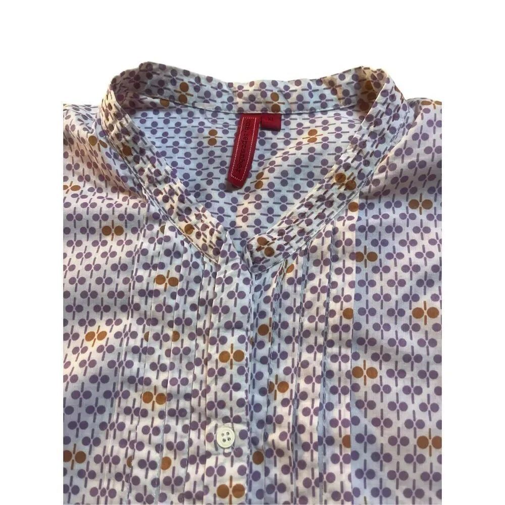 Anthropologie pullover blouse by One September dot & dash print sz XL